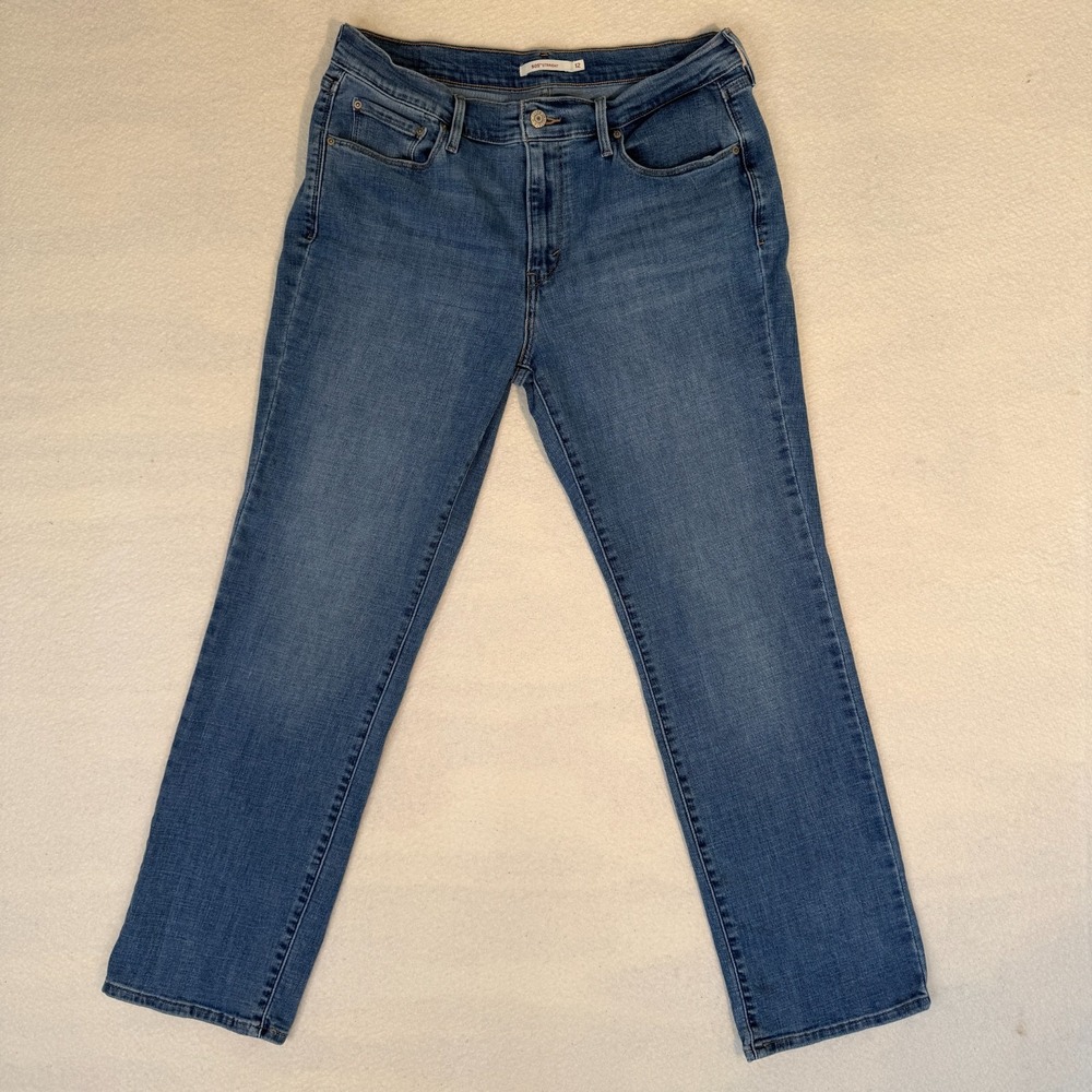 Levi's 505 Straight Leg Womens Size 12S W31 L30 Blue Stretch Jeans